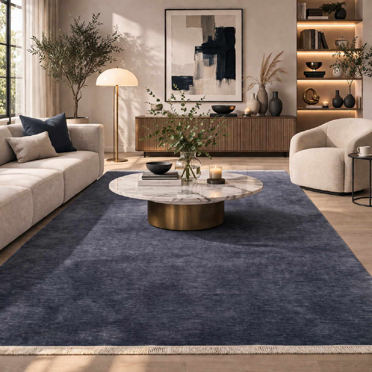 Modern European furniture - Hand-Loomed Wool Fringe Square Carpet - www.oroa.com | Oroa.com