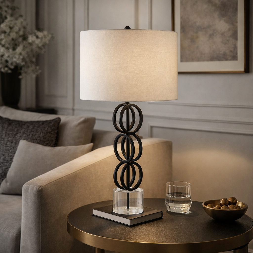 Modern European furniture - Metal Rings Accent Table Lamp - www.oroa.com | Oroa.com