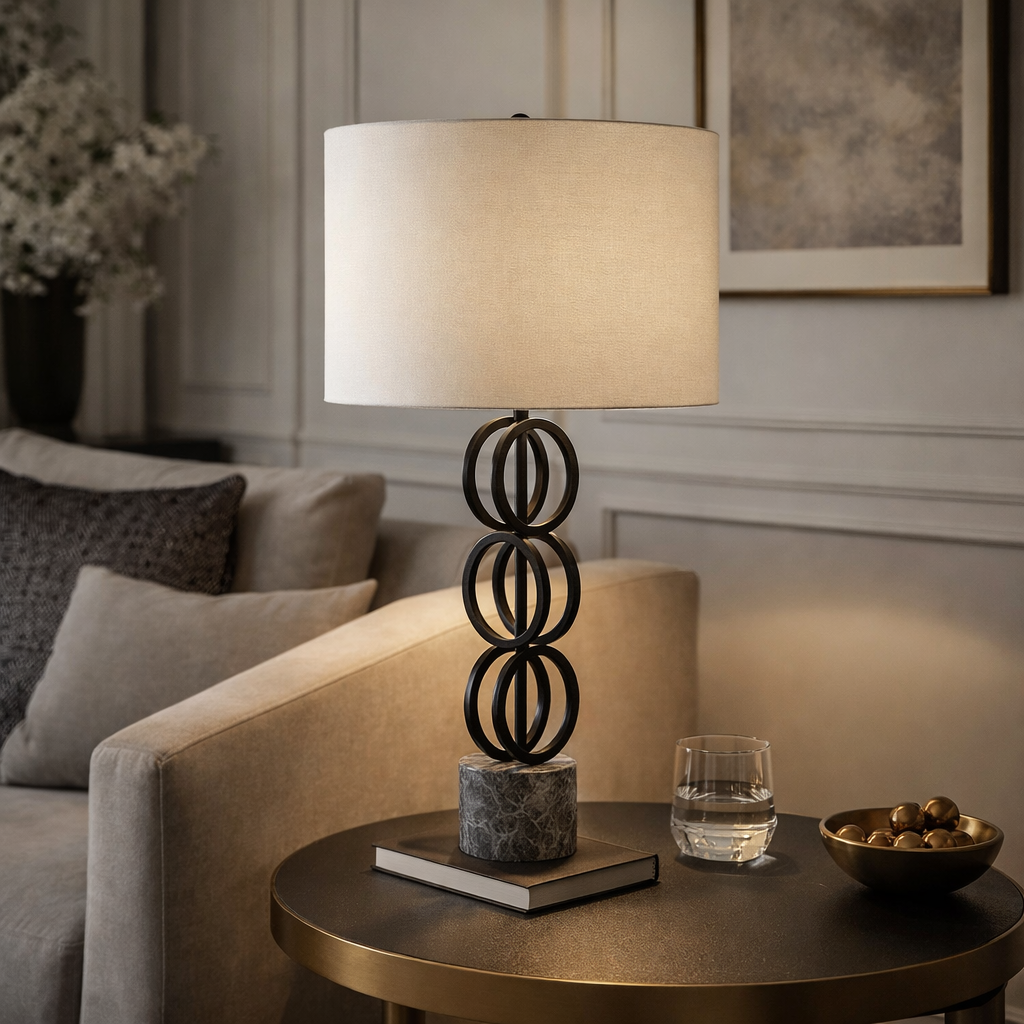 Modern European furniture - Metal Rings Accent Table Lamp - www.oroa.com | Oroa.com