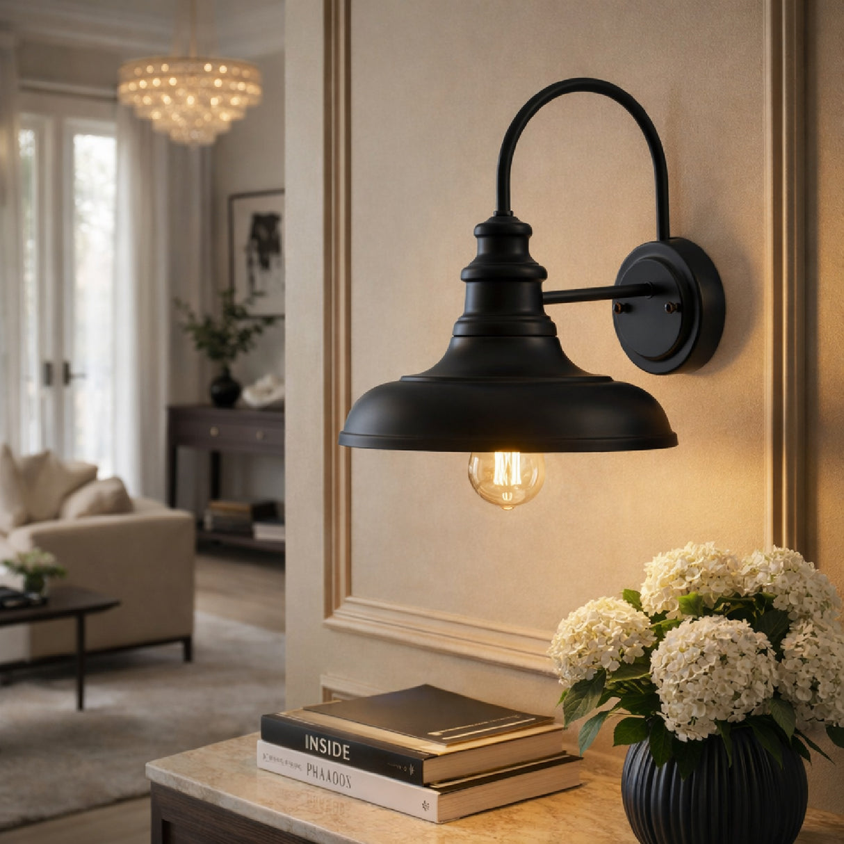 Modern European furniture - Black Metal Accent Wall Lamp - www.oroa.com | Oroa.com