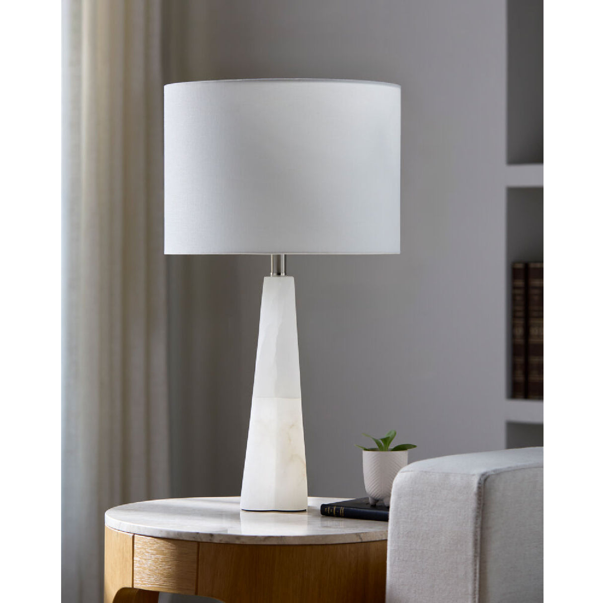 Modern European furniture - Cream Stone Accent Table Lamp - www.oroa.com | Oroa.com
