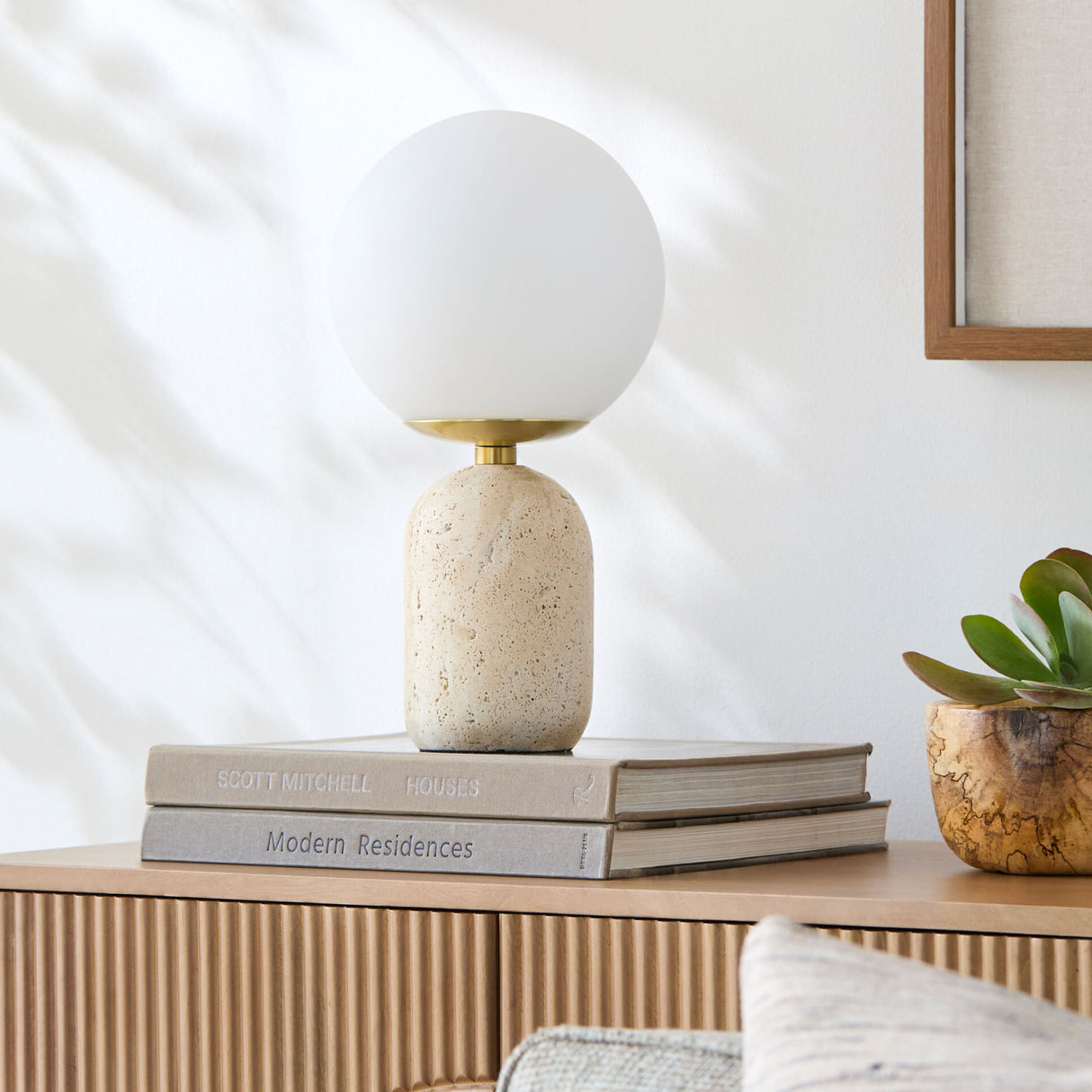 Modern European furniture - White Glass Globe Table Lamp - www.oroa.com | Oroa.com