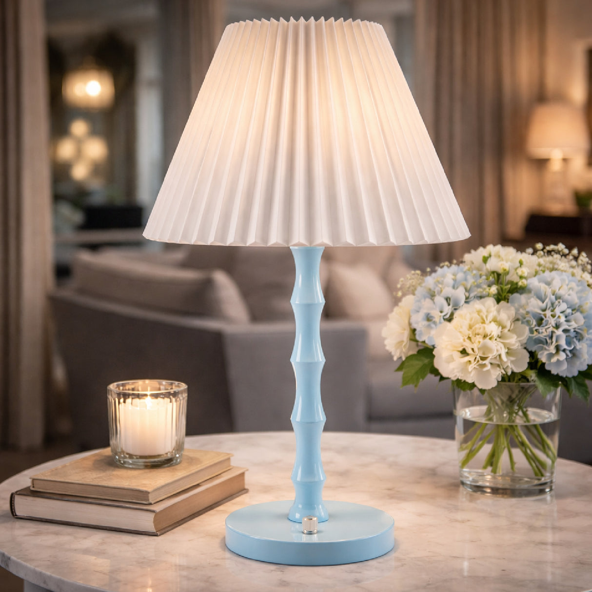 Modern European furniture - Pleated Linen Iron Table Lamp - www.oroa.com | Oroa.com
