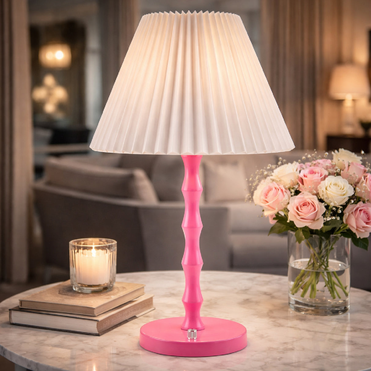 Modern European furniture - Pleated Linen Iron Table Lamp - www.oroa.com | Oroa.com