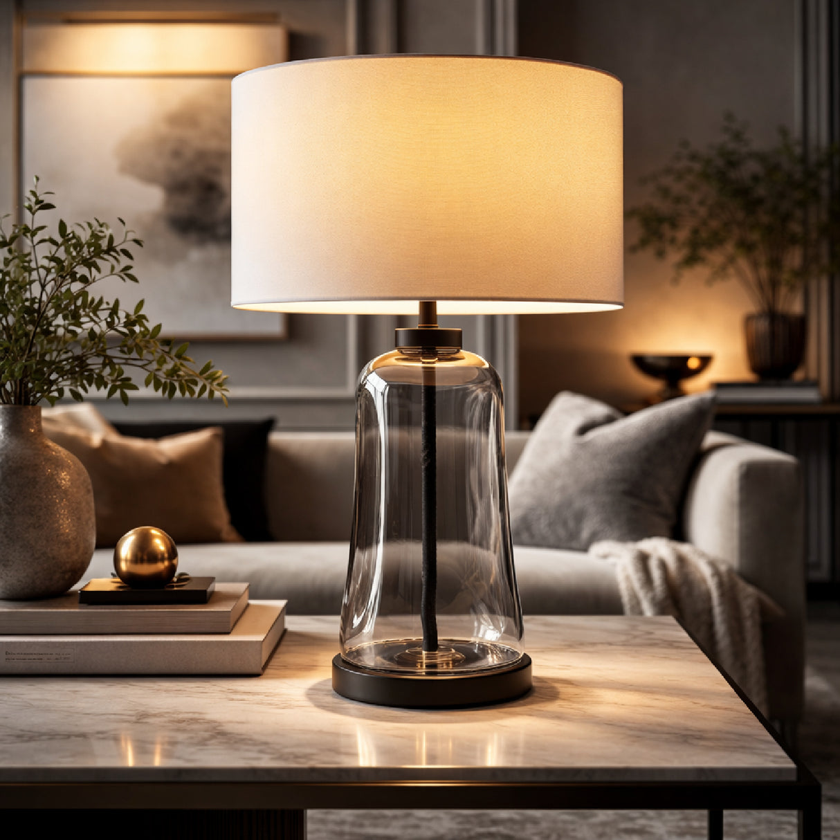 Modern European furniture - Clear Glass Cotton Table Lamp - www.oroa.com | Oroa.com