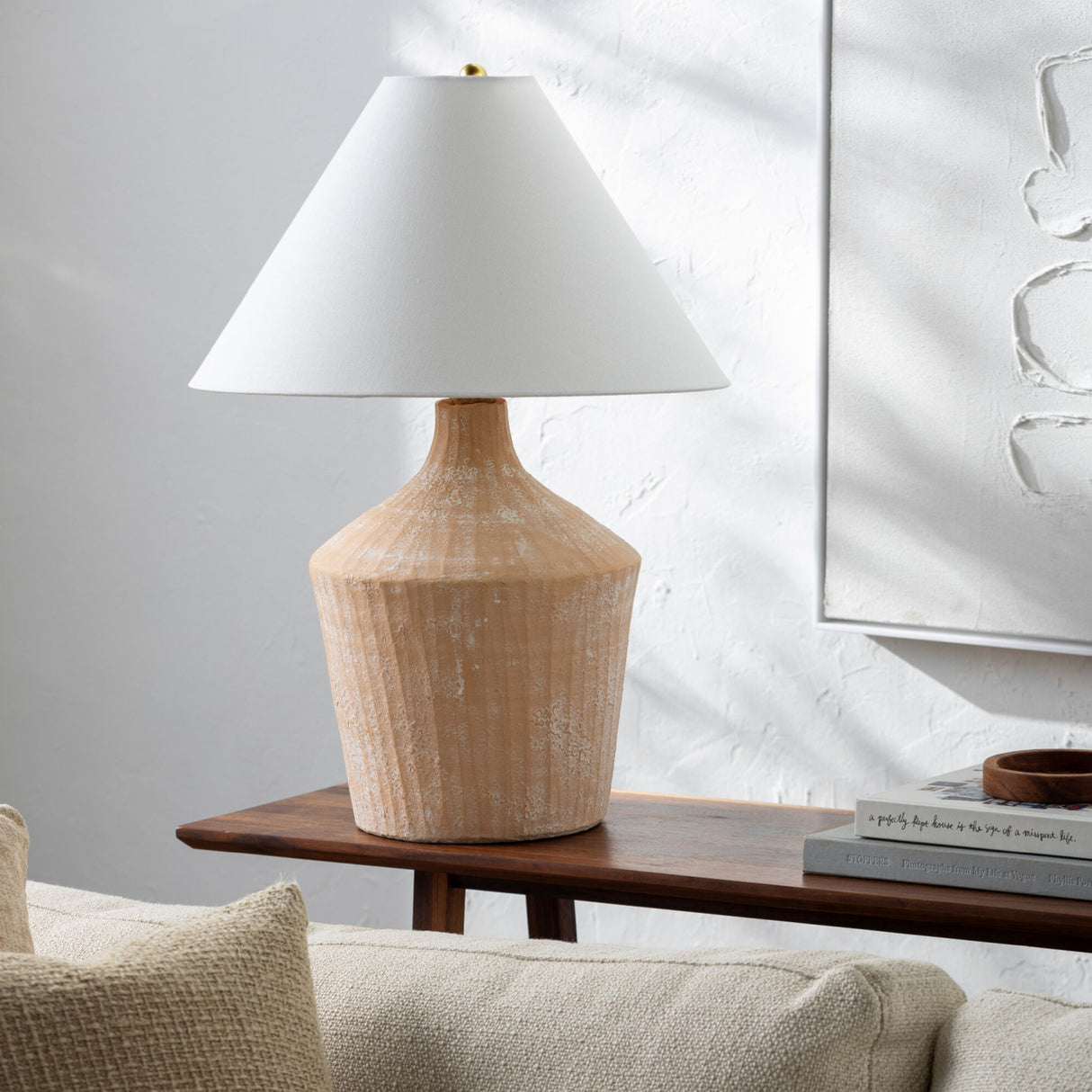Modern European furniture - Glazed Beige Ceramic Table Lamp - www.oroa.com | Oroa.com