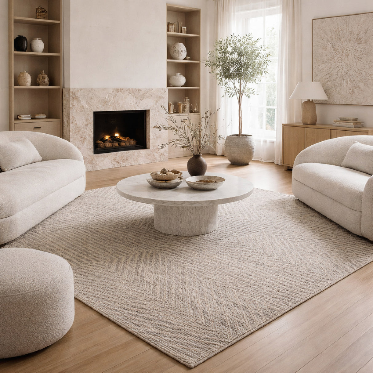 Modern furniture - Textured Wool Blend Square Carpet - www.oroa.com | Oroa.com