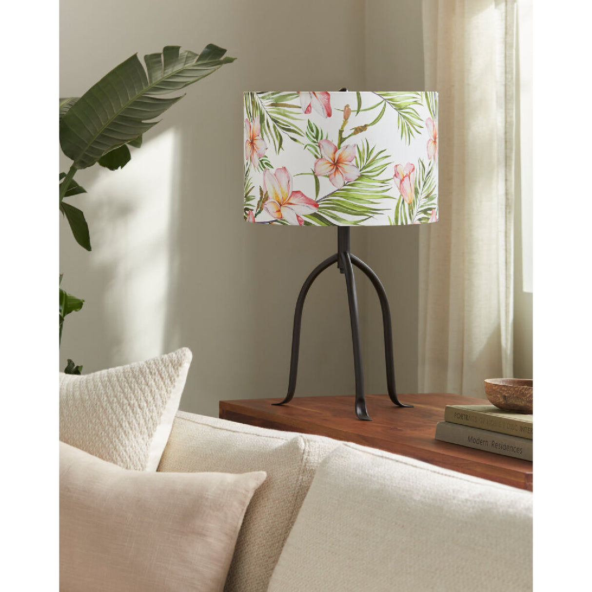 Modern European furniture - Floral Print Linen Table Lamp S - www.oroa.com | Oroa.com