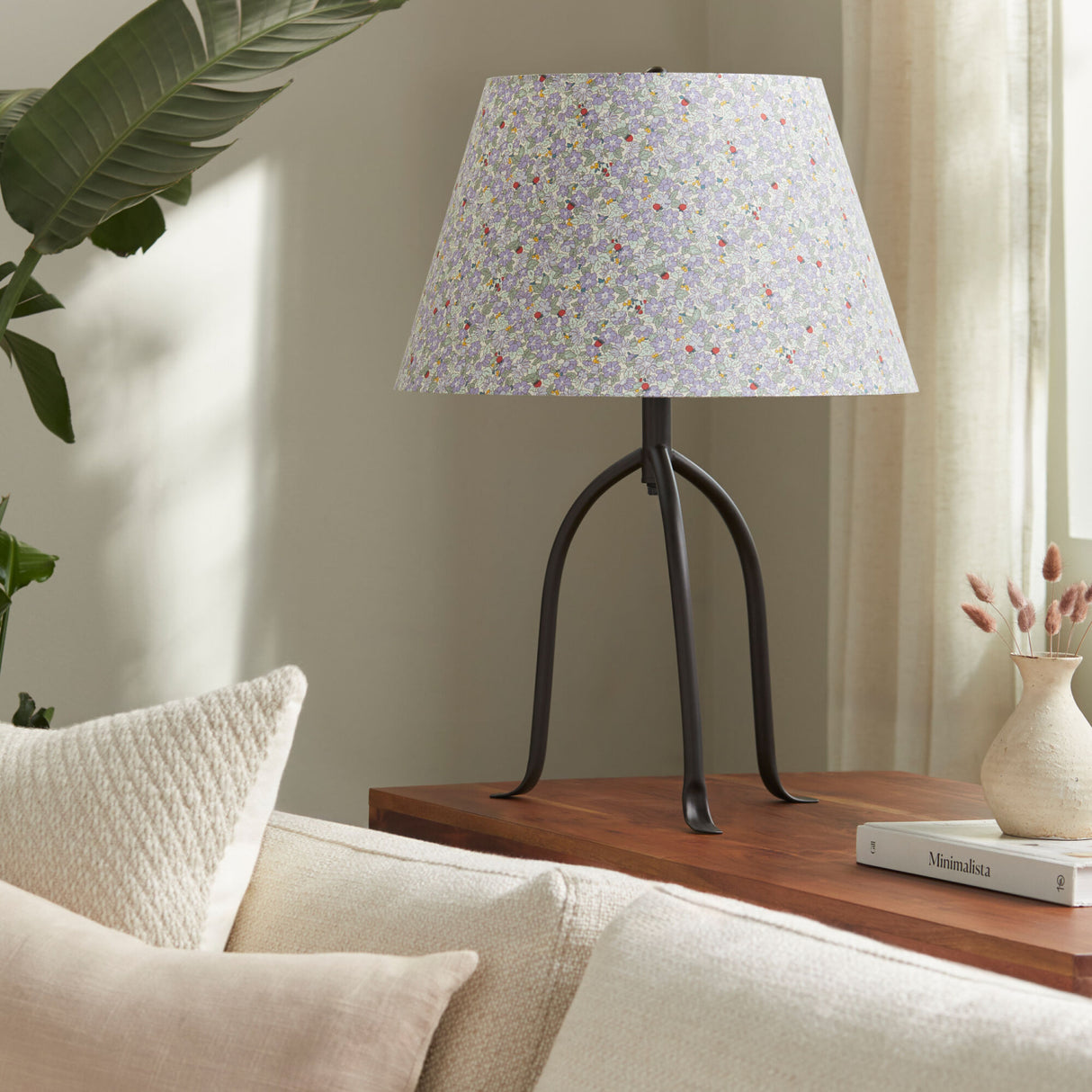 Modern European furniture - Floral Print Linen Table Lamp L - www.oroa.com | Oroa.com