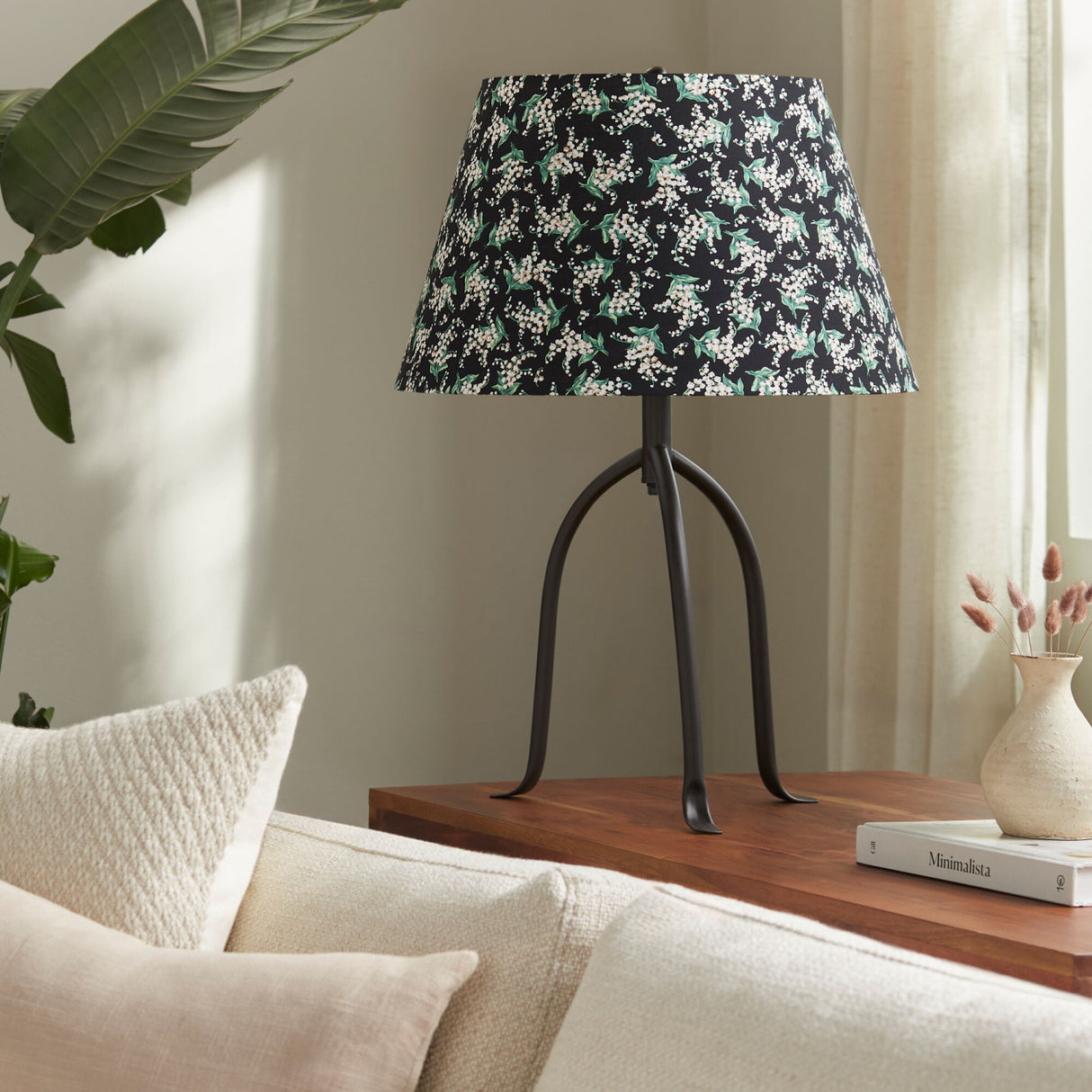 Modern European furniture - Floral Print Linen Table Lamp L - www.oroa.com | Oroa.com