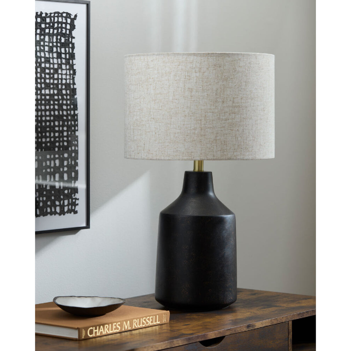 Modern European furniture - Painted Cement Accent Table Lamp - www.oroa.com | Oroa.com