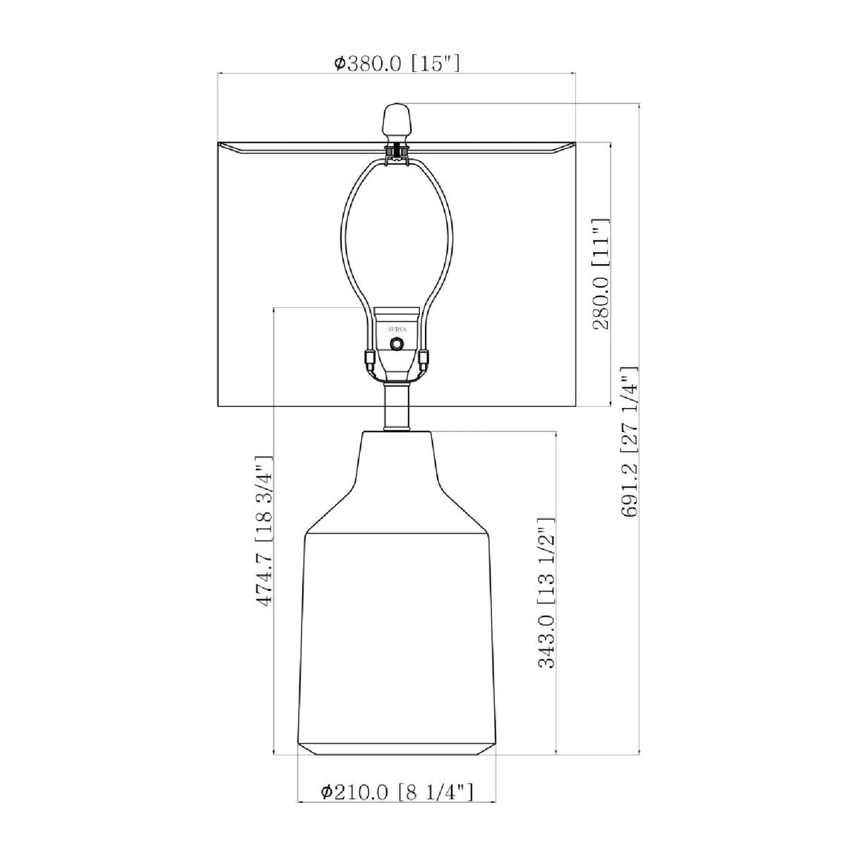 Modern European furniture - Painted Cement Accent Table Lamp - www.oroa.com | Oroa.com