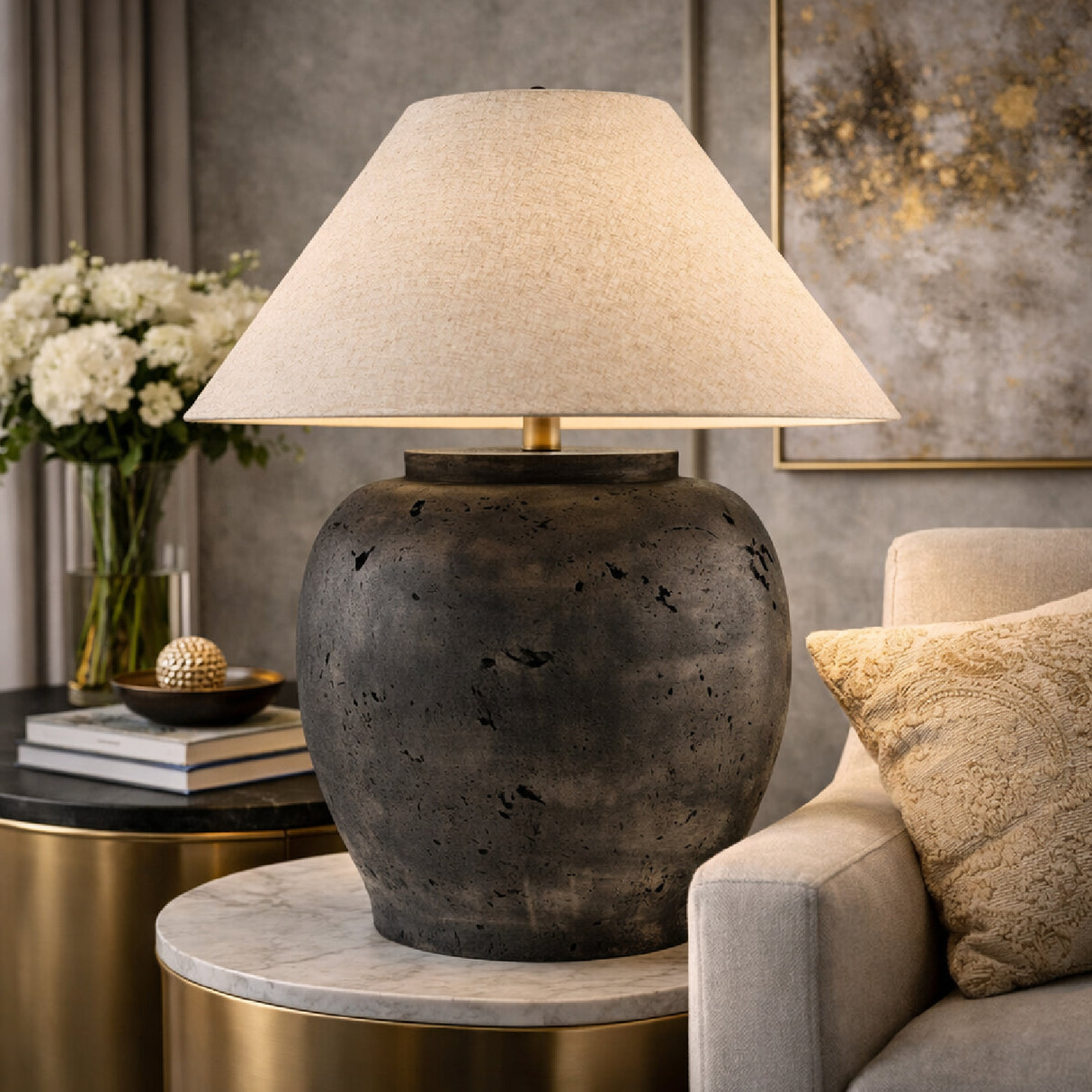 Modern European furniture - Cement Base Accent Floor Lamp - www.oroa.com | Oroa.com