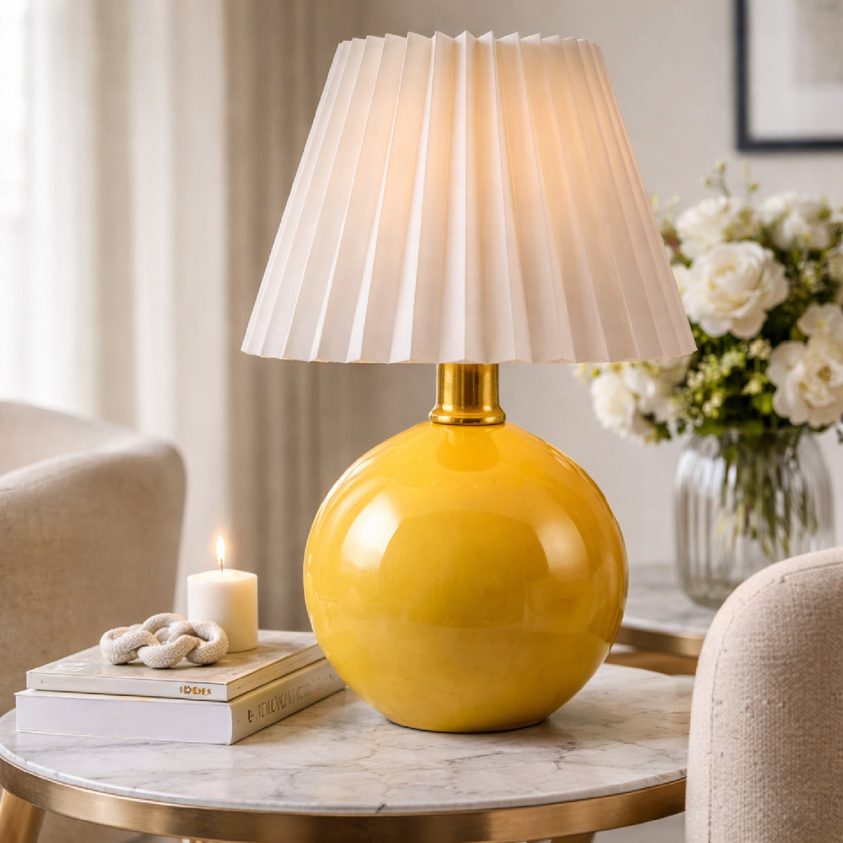 Modern European furniture - Ceramic Sphere Table Lamp - www.oroa.com | Oroa.com