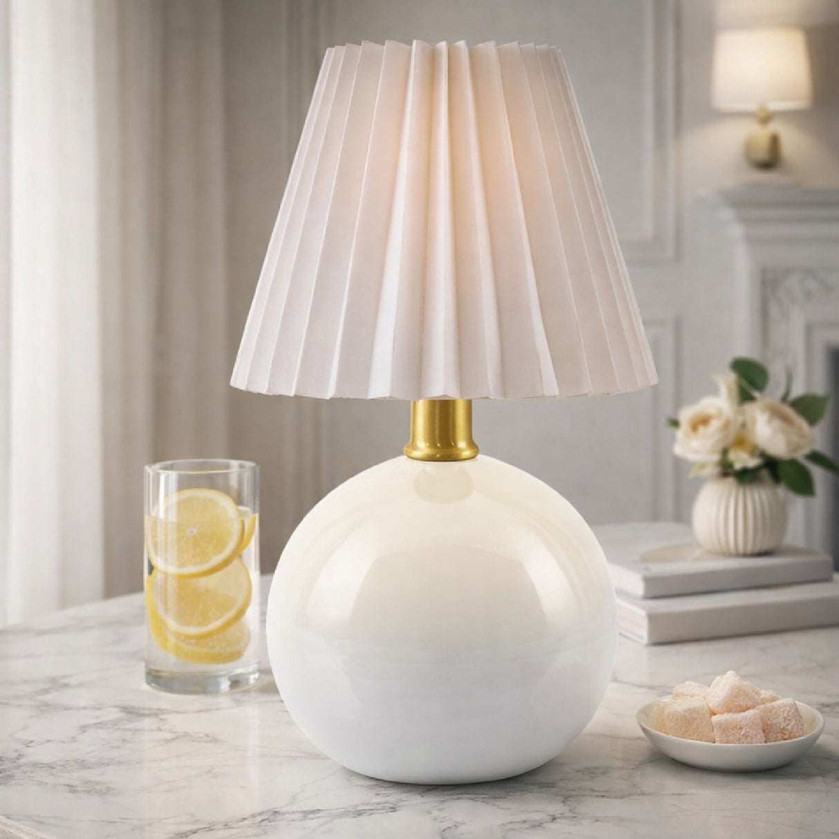 Modern European furniture - Ceramic Sphere Table Lamp - www.oroa.com | Oroa.com