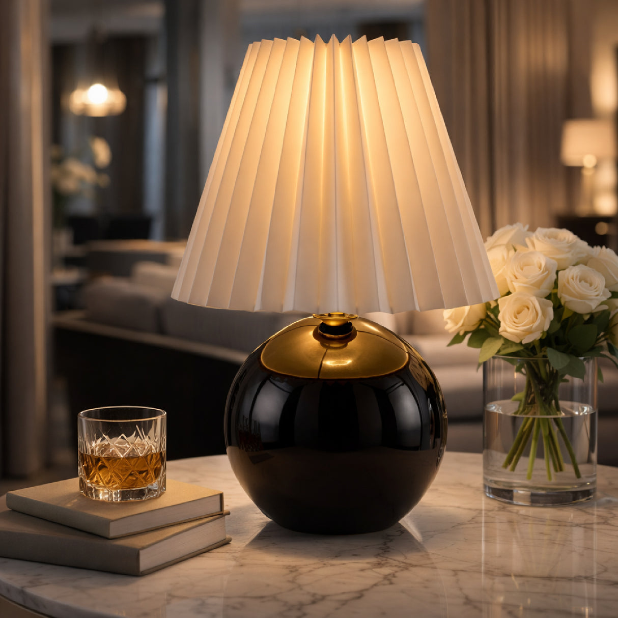Modern European furniture - Ceramic Sphere Table Lamp - www.oroa.com | Oroa.com
