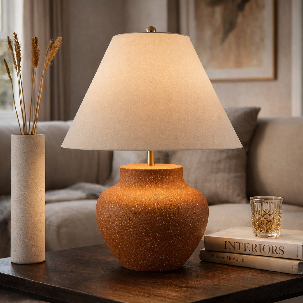 Modern European furniture - Brown Ceramic Accent Table Lamp - www.oroa.com | Oroa.com