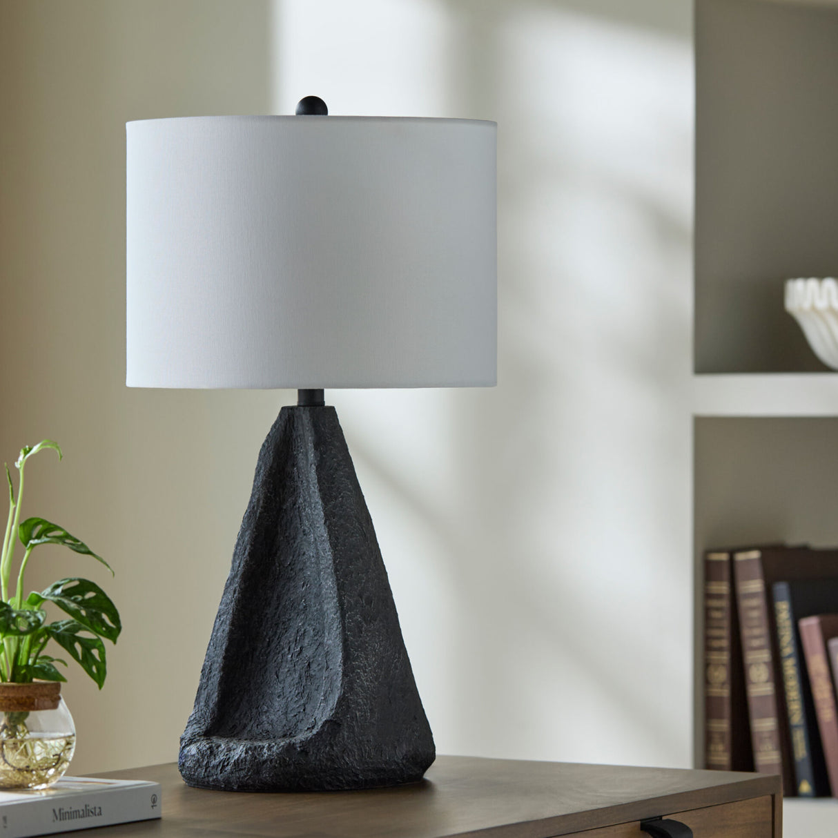 Modern European furniture - Black Textured Accent Table Lamp - www.oroa.com | Oroa.com