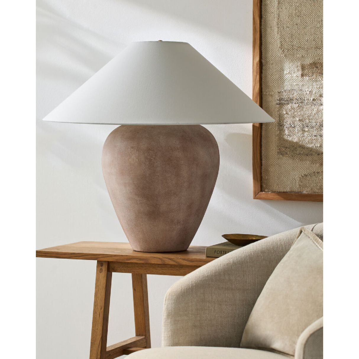 Modern European furniture - Glazed Brown Ceramic Table Lamp - www.oroa.com | Oroa.com