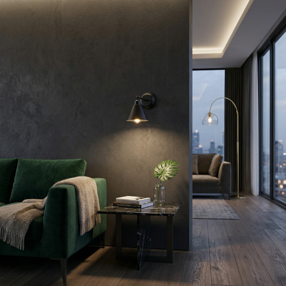 Modern European furniture - Black Conical Metal Wall Lamp - www.oroa.com | Oroa.com