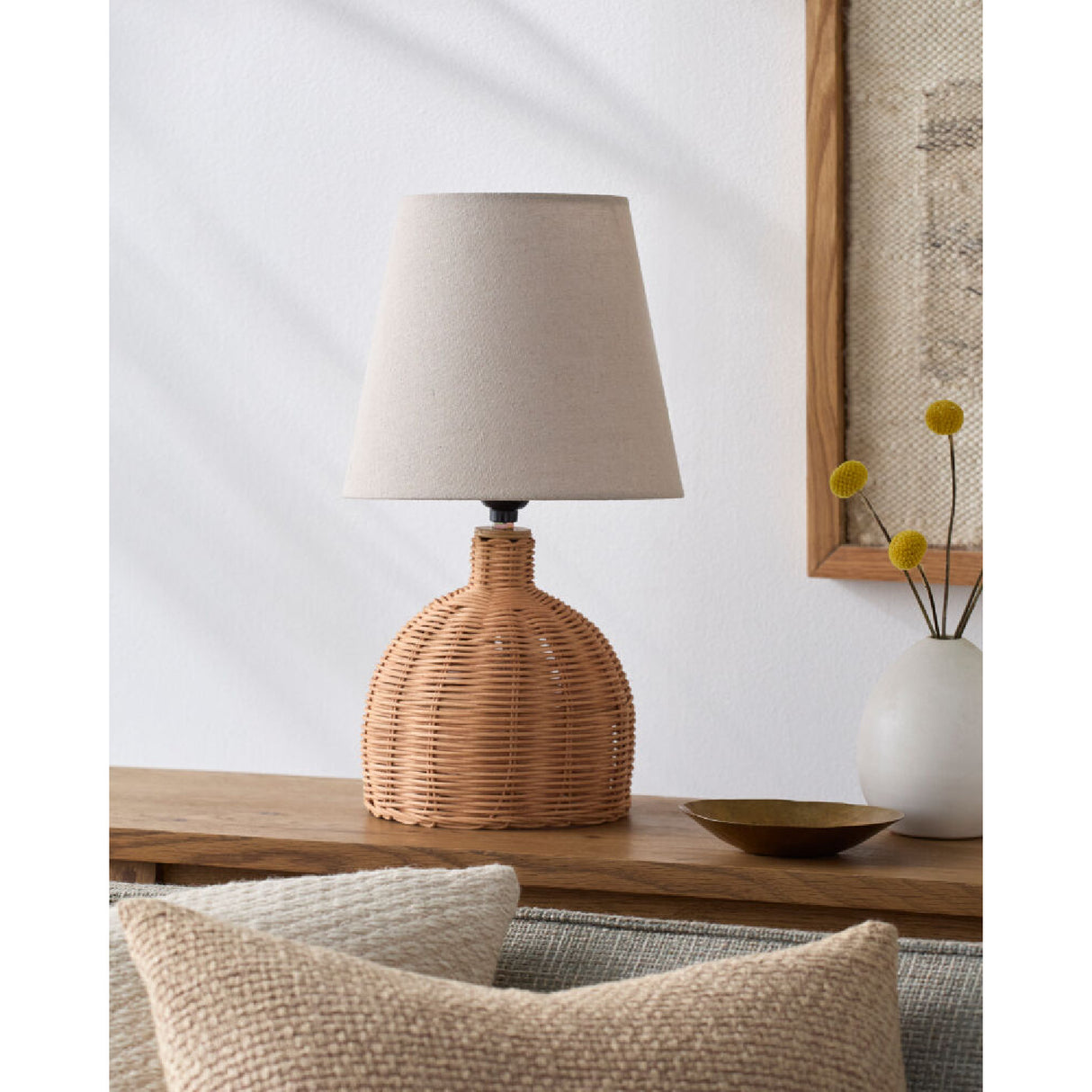 Modern European furniture - Brown Rattan Base Table Lamp - www.oroa.com | Oroa.com