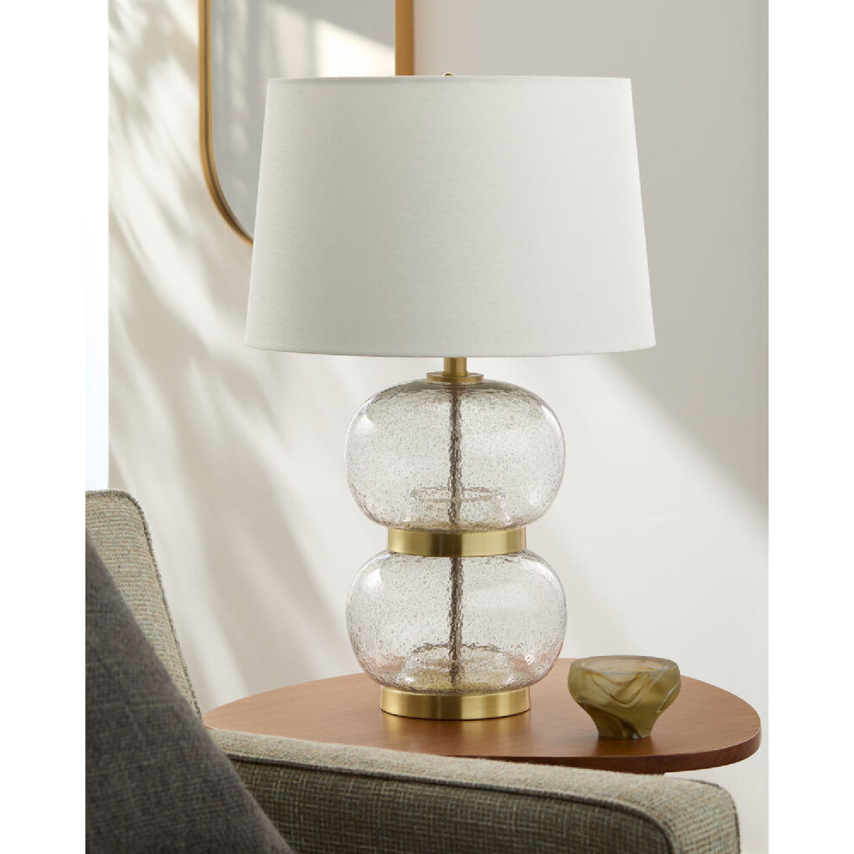 Modern European furniture - Textured Clear Glass Table Lamp - www.oroa.com | Oroa.com
