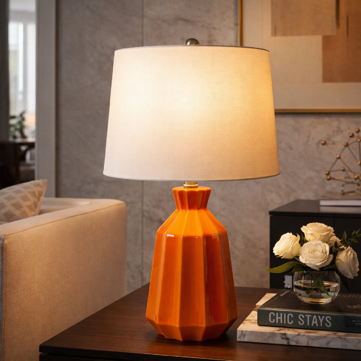Modern European furniture - Neon Glazed Ceramic Table Lamp - www.oroa.com | Oroa.com