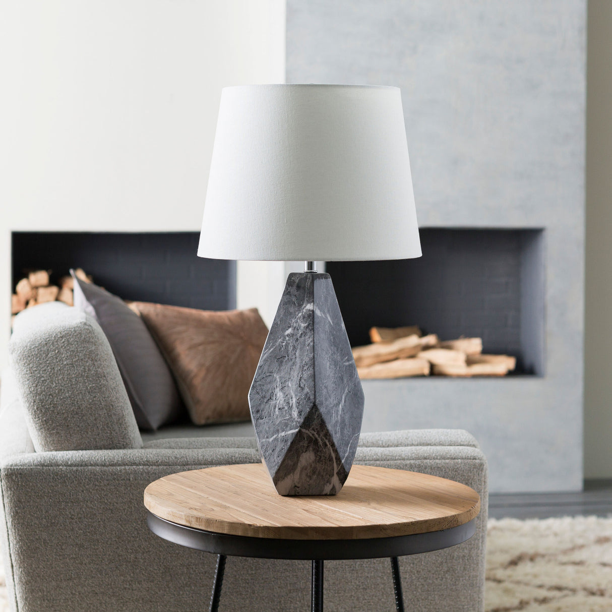 Modern European furniture - Marbled Black Ceramic Table Lamp - www.oroa.com | Oroa.com