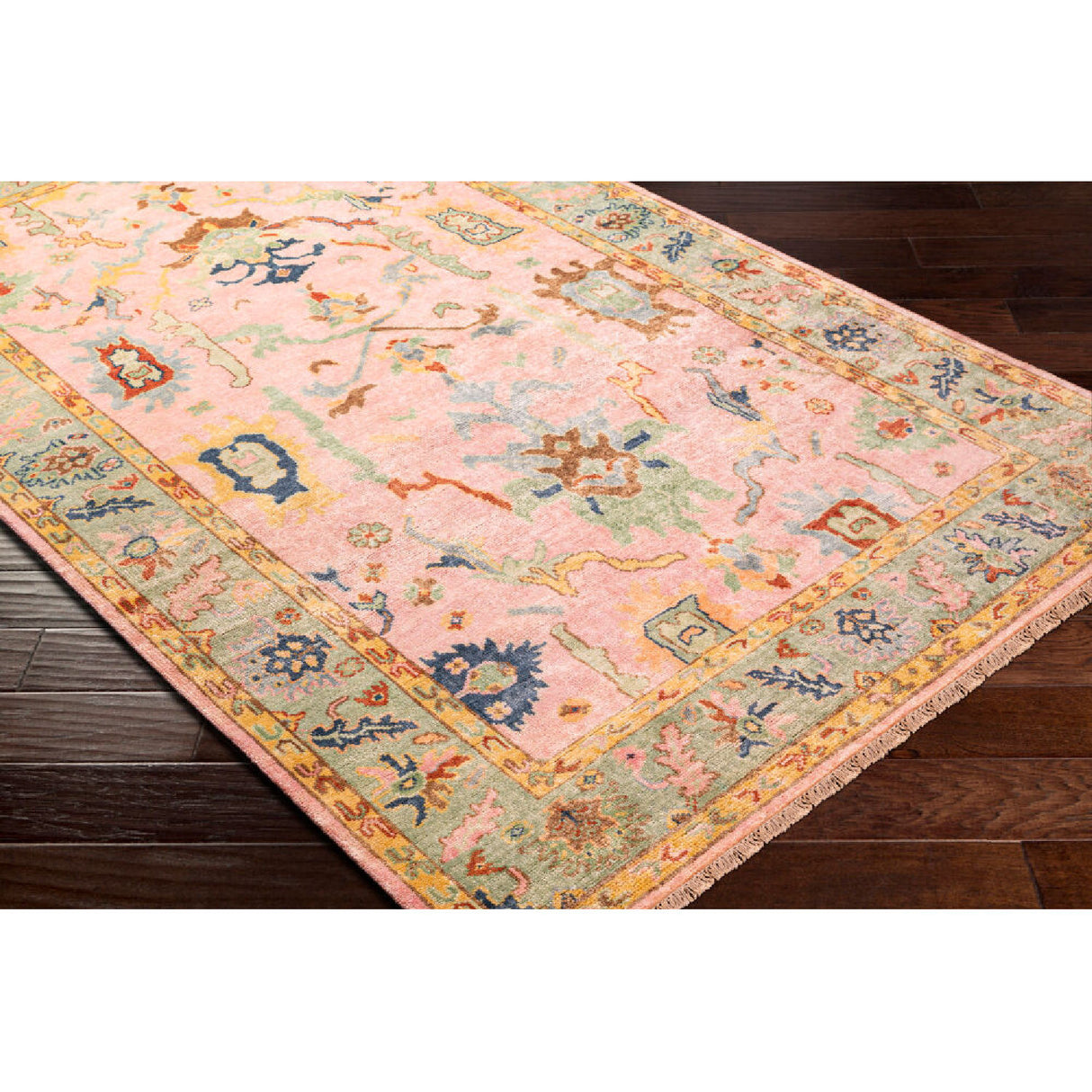 Modern European furniture - Pink Wool Fringed Carpet - www.oroa.com | Oroa.com