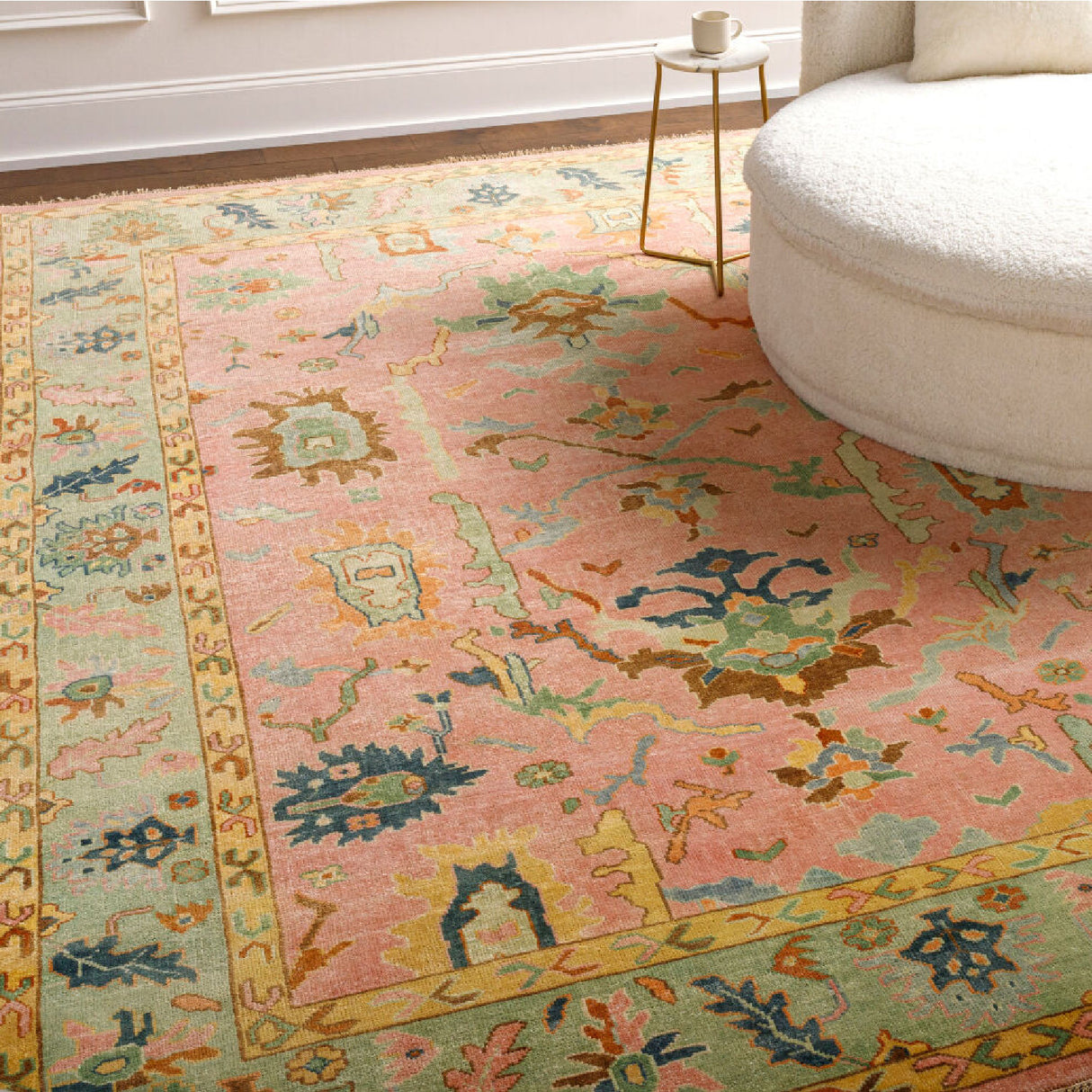 Modern European furniture - Pink Wool Fringed Carpet - www.oroa.com | Oroa.com