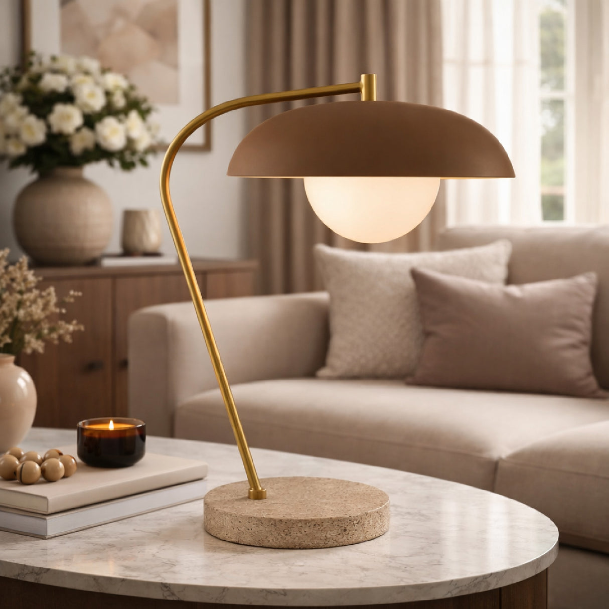 Modern European furniture - Glass Shade Sloped Table Lamp - www.oroa.com | Oroa.com