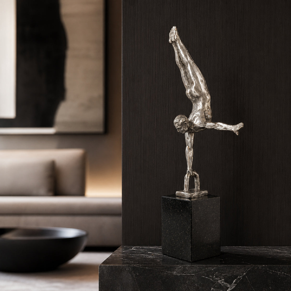 Modern European furniture - Antiqued Iron Handstand Sculpture - www.oroa.com | Oroa.com