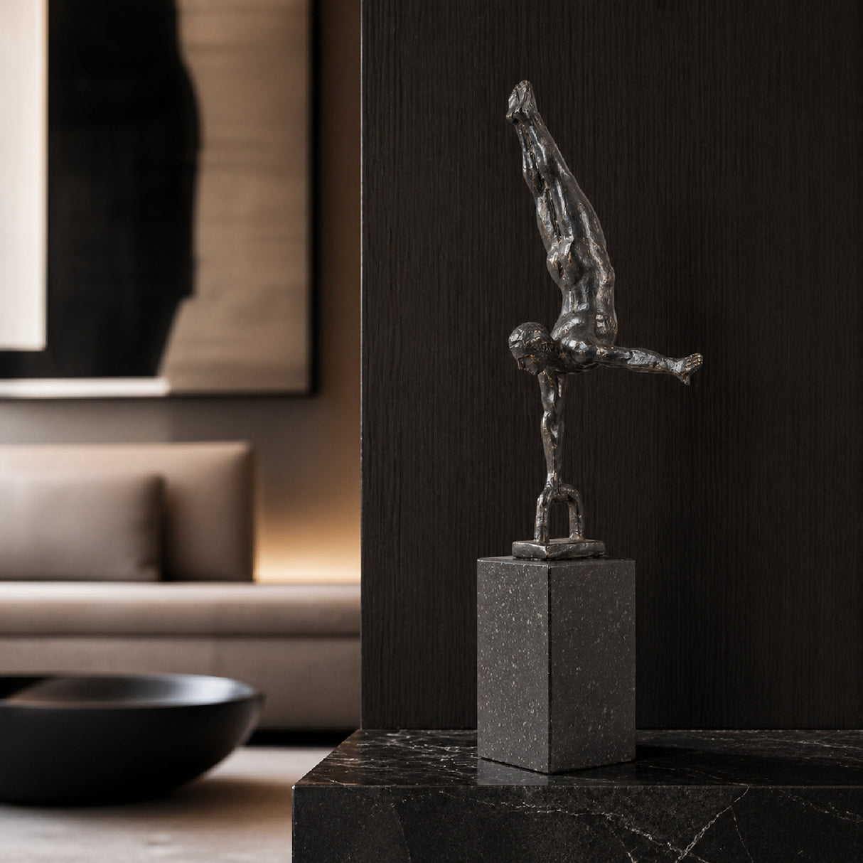 Modern European furniture - Antiqued Iron Handstand Sculpture - www.oroa.com | Oroa.com