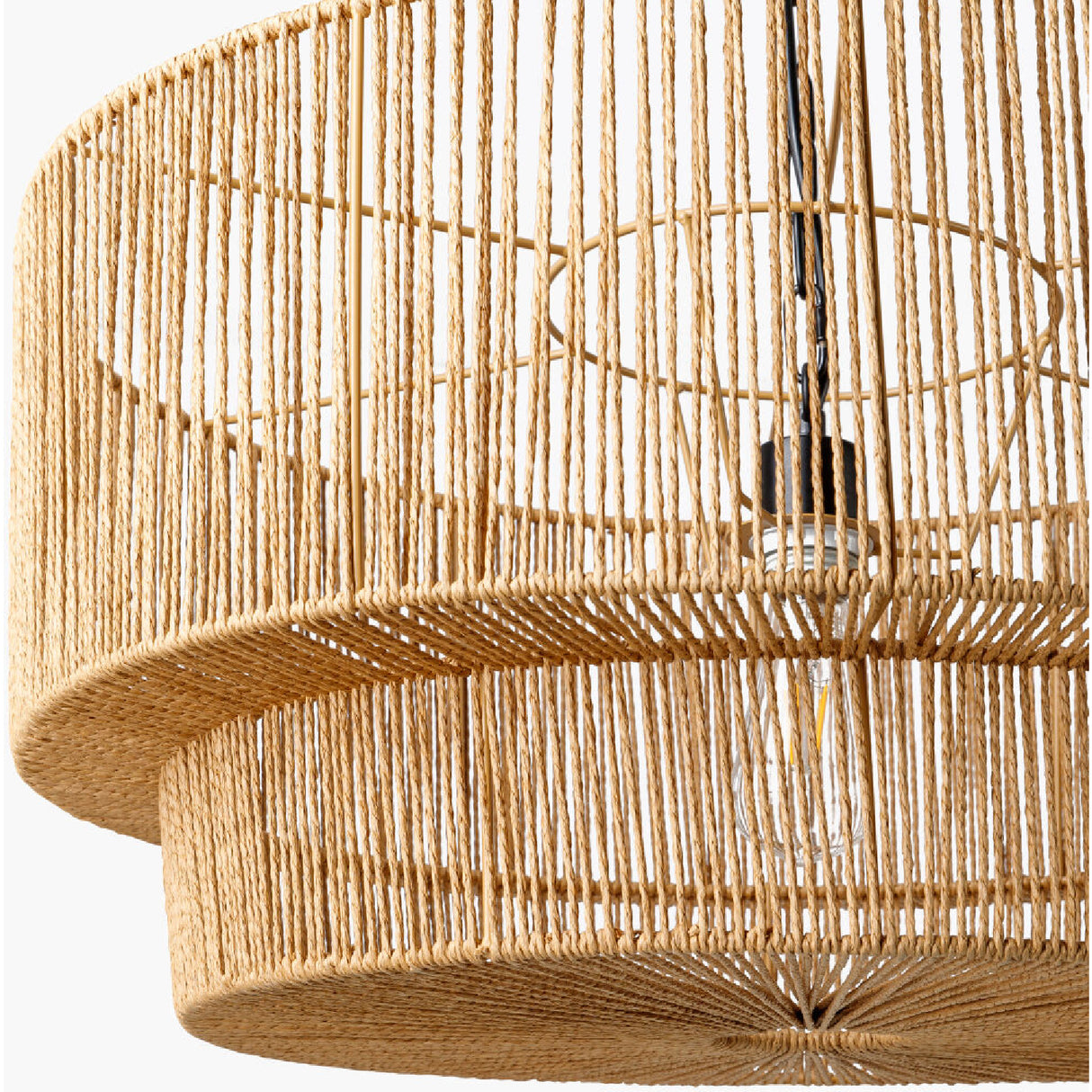 Modern European furniture - Paper Rope 2-Tier Pendant Lamp - www.oroa.com | Oroa.com