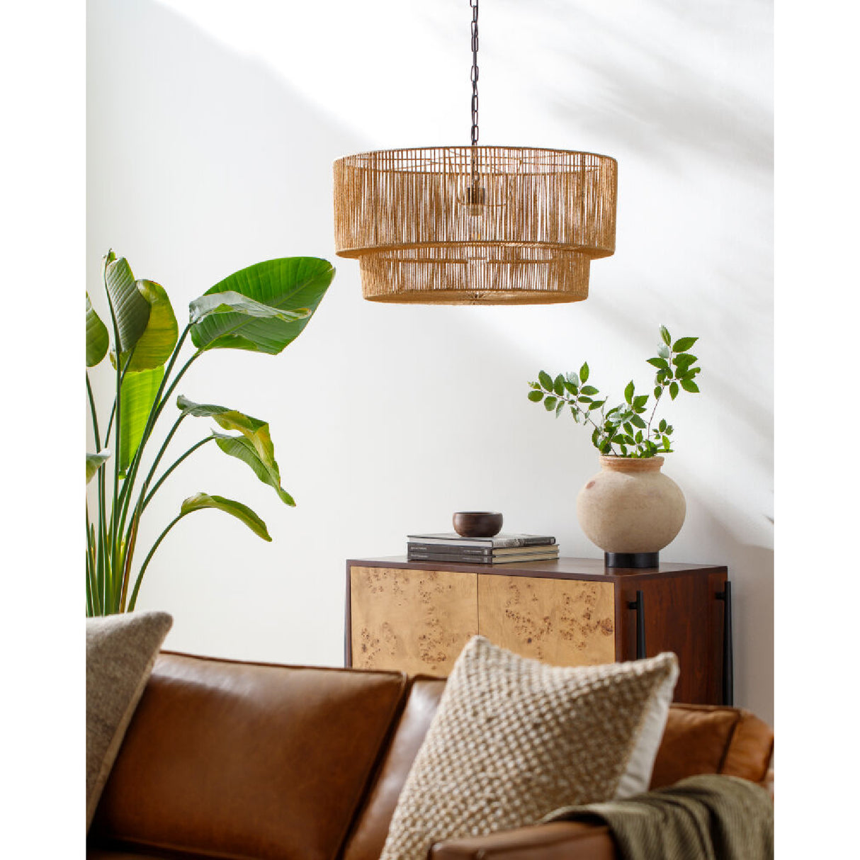 Modern European furniture - Paper Rope 2-Tier Pendant Lamp - www.oroa.com | Oroa.com