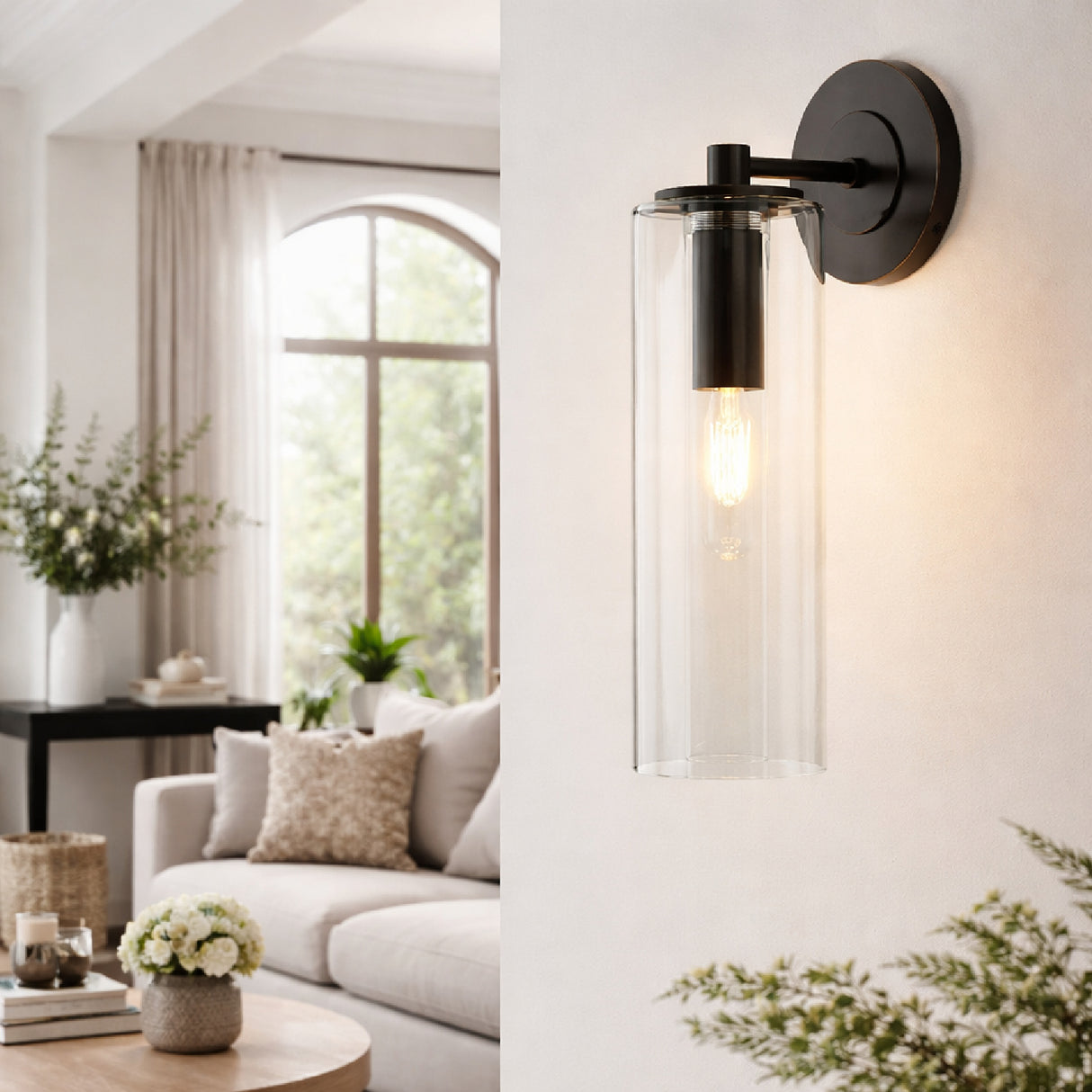 Modern European furniture - Tubular Clear Glass Wall Lamp - www.oroa.com | Oroa.com