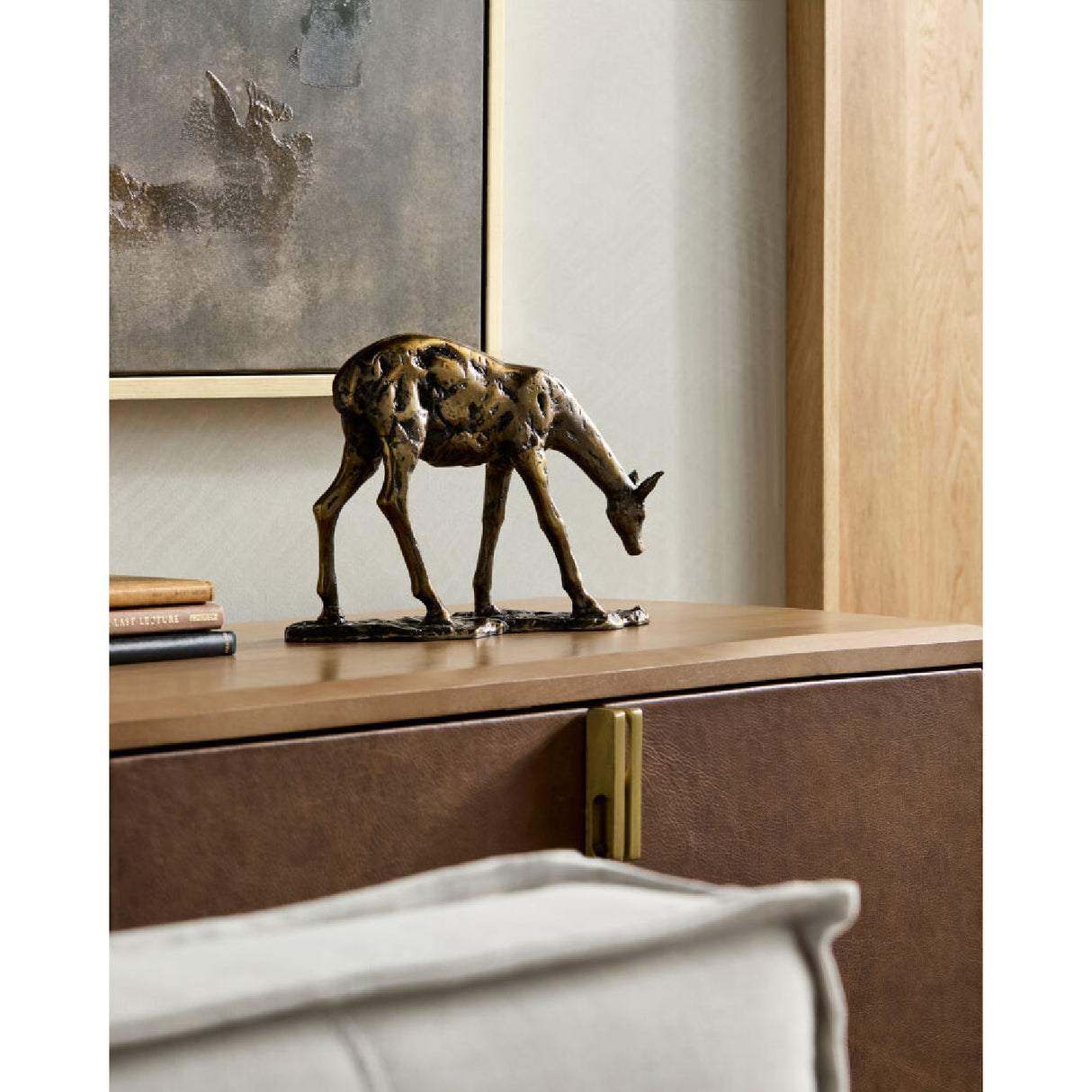 Modern European furniture - Antiqued Iron Deer Sculpture - www.oroa.com | Oroa.com