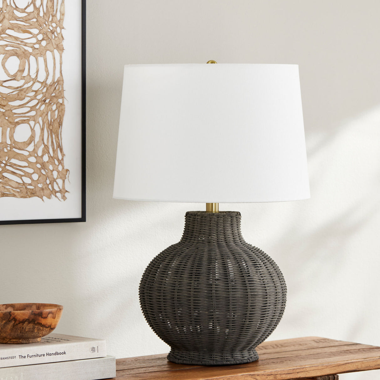 Modern European furniture - Rattan Base Accent Table Lamp S - www.oroa.com | Oroa.com