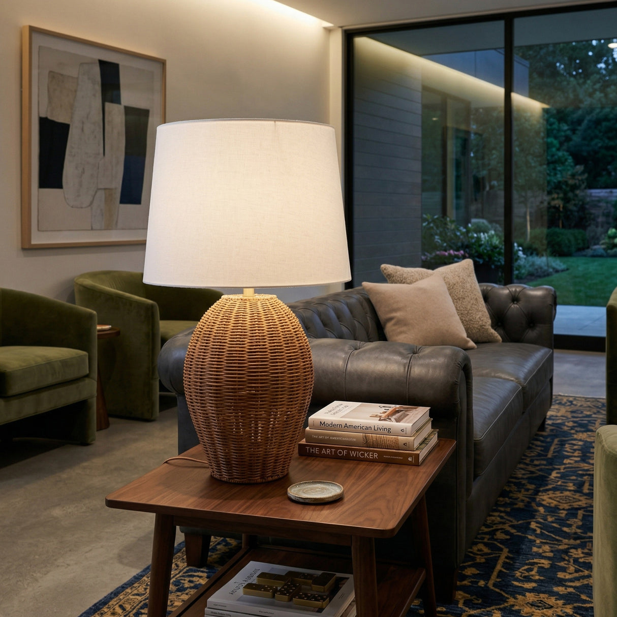 Modern European furniture - Rattan Base Accent Table Lamp L - www.oroa.com | Oroa.com