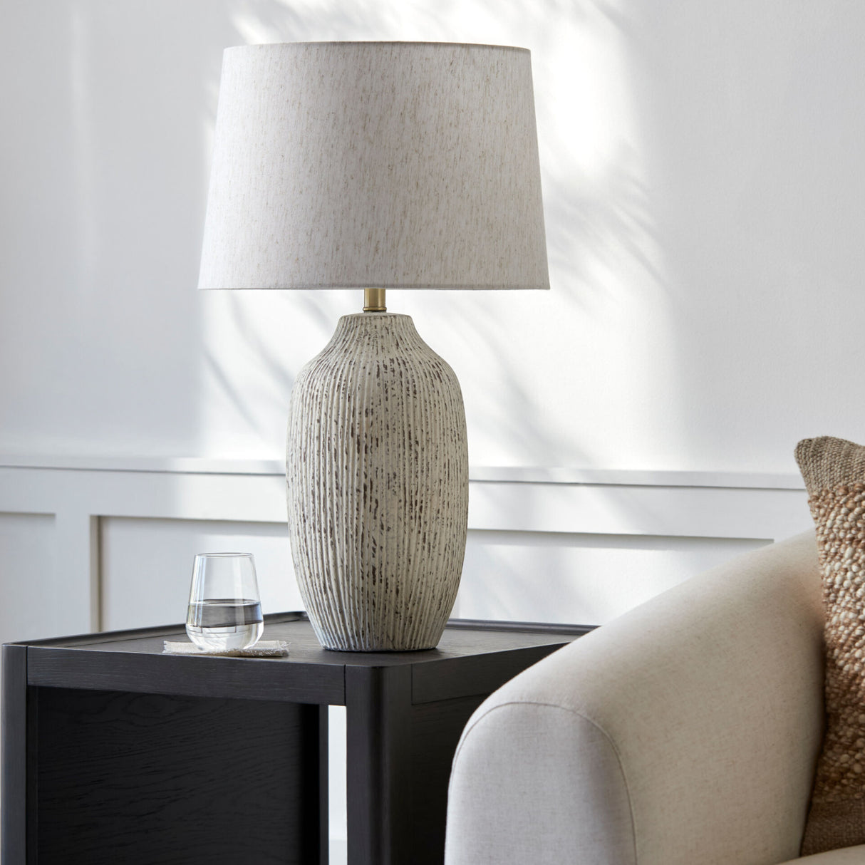 Modern European furniture - Rustic White Ceramic Table Lamp - www.oroa.com | Oroa.com