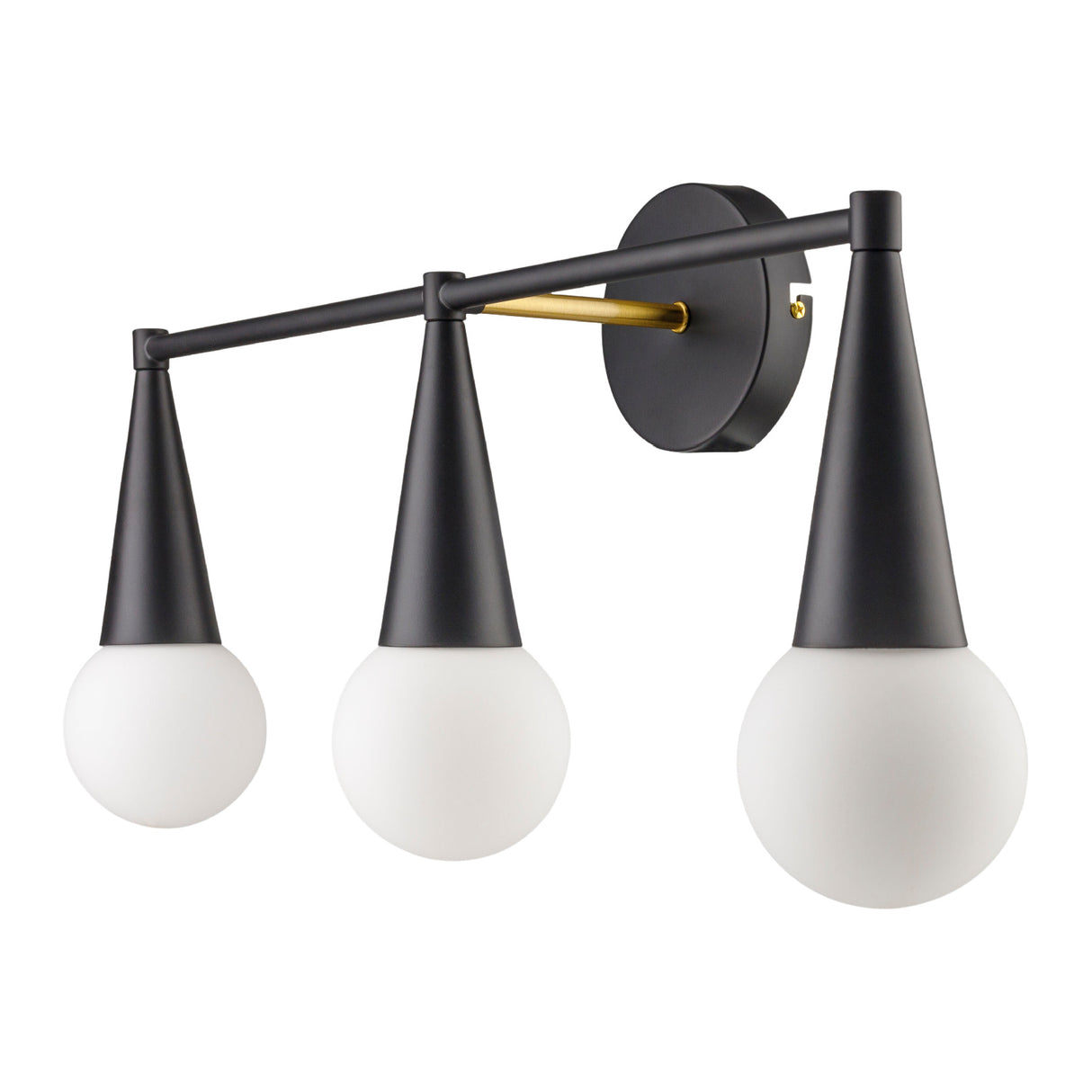 Modern European furniture - Conical Black 3-Light Wall Lamp - www.oroa.com | Oroa.com