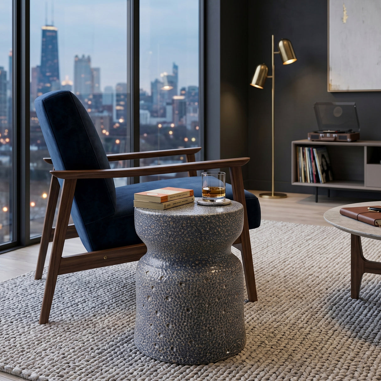 Modern European furniture - Textured Ceramic Hourglass Garden Stool - www.oroa.com | Oroa.com