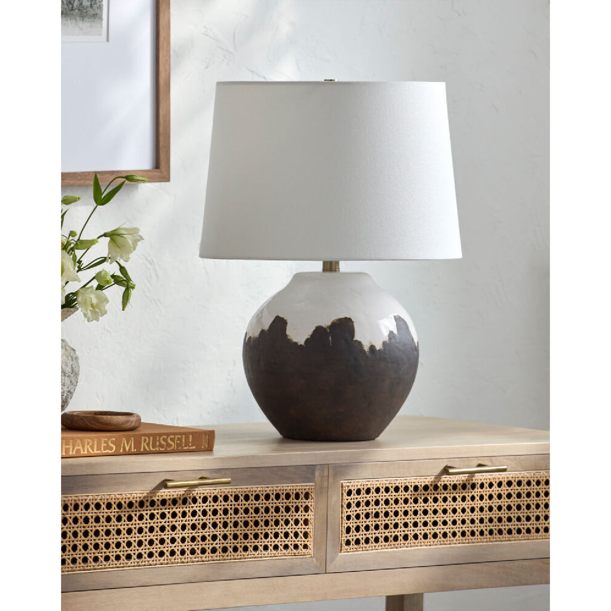 Modern European furniture - Brown Ceramic Accent Table Lamp - www.oroa.com | Oroa.com