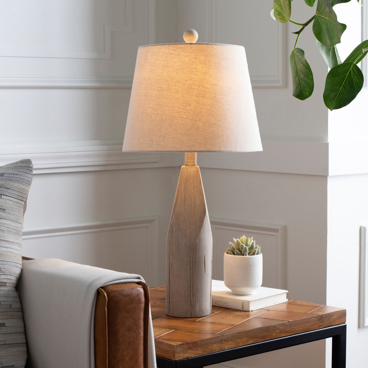Modern European furniture - Weathered Gray Accent Table Lamp - www.oroa.com | Oroa.com