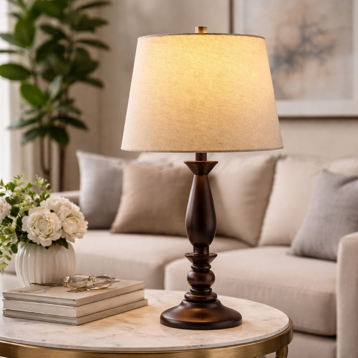 Modern European furniture - Linen Wood Veneer Table Lamp - www.oroa.com | Oroa.com