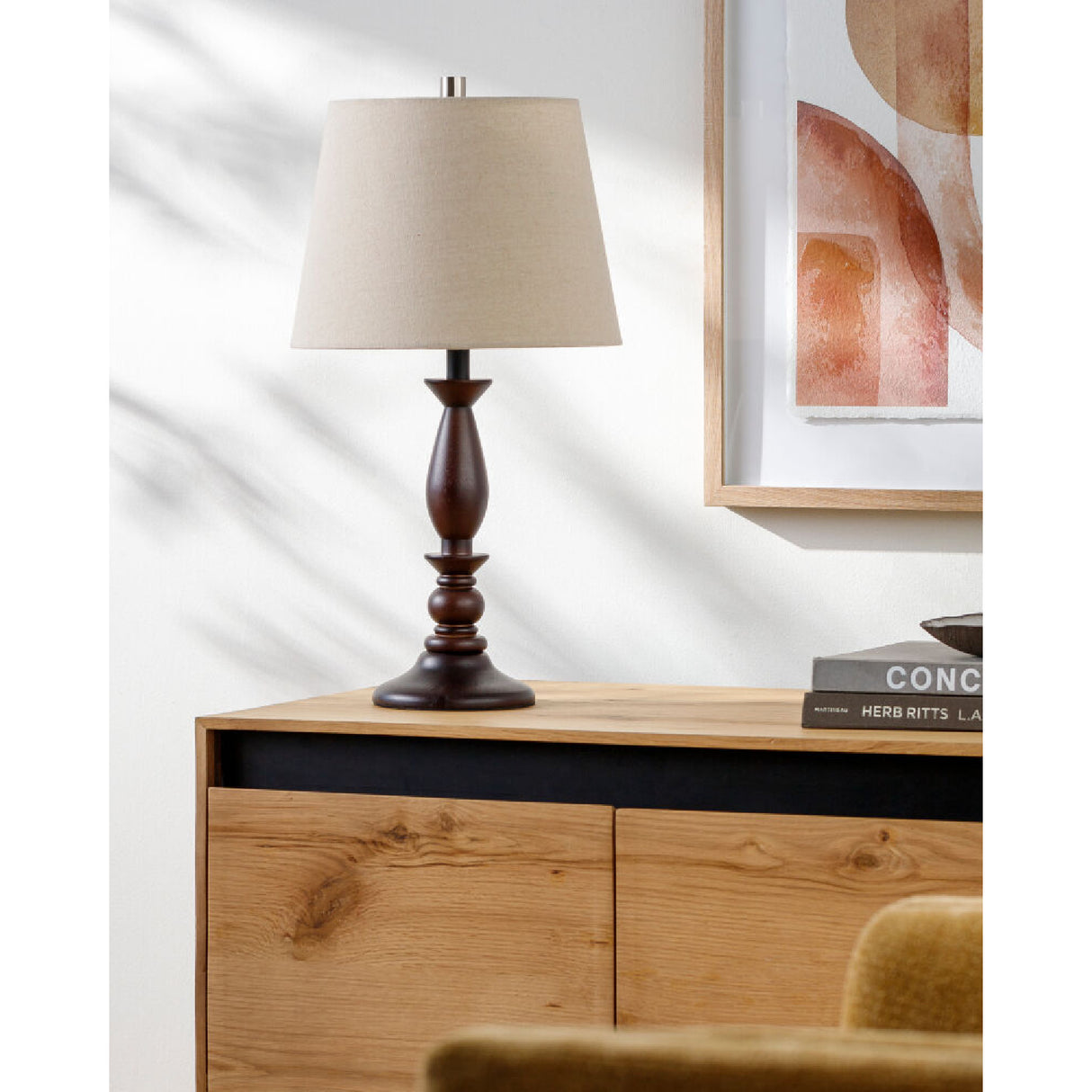 Modern European furniture - Linen Wood Veneer Table Lamp - www.oroa.com | Oroa.com