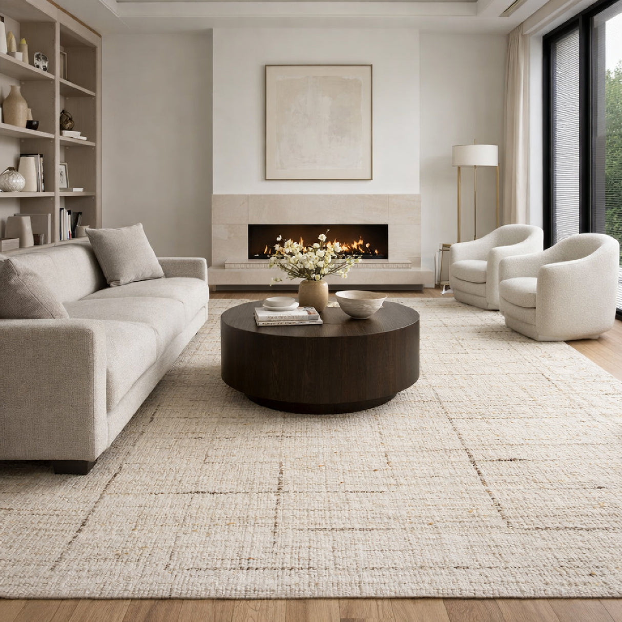 Modern furniture - Cream Hand-Knotted Wool Carpet - www.oroa.com | Oroa.com