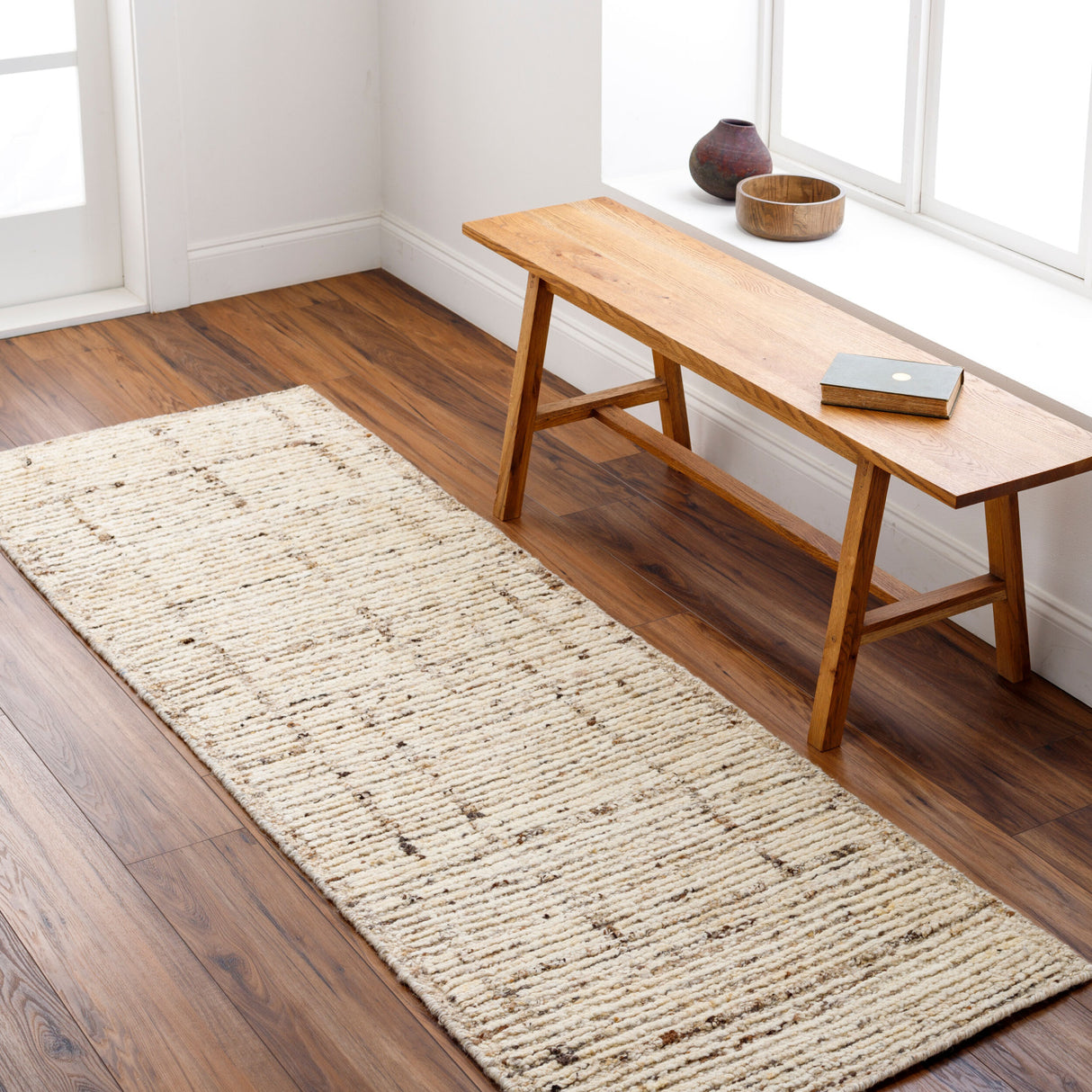 Modern European furniture - Cream Wool Table Runner - www.oroa.com | Oroa.com