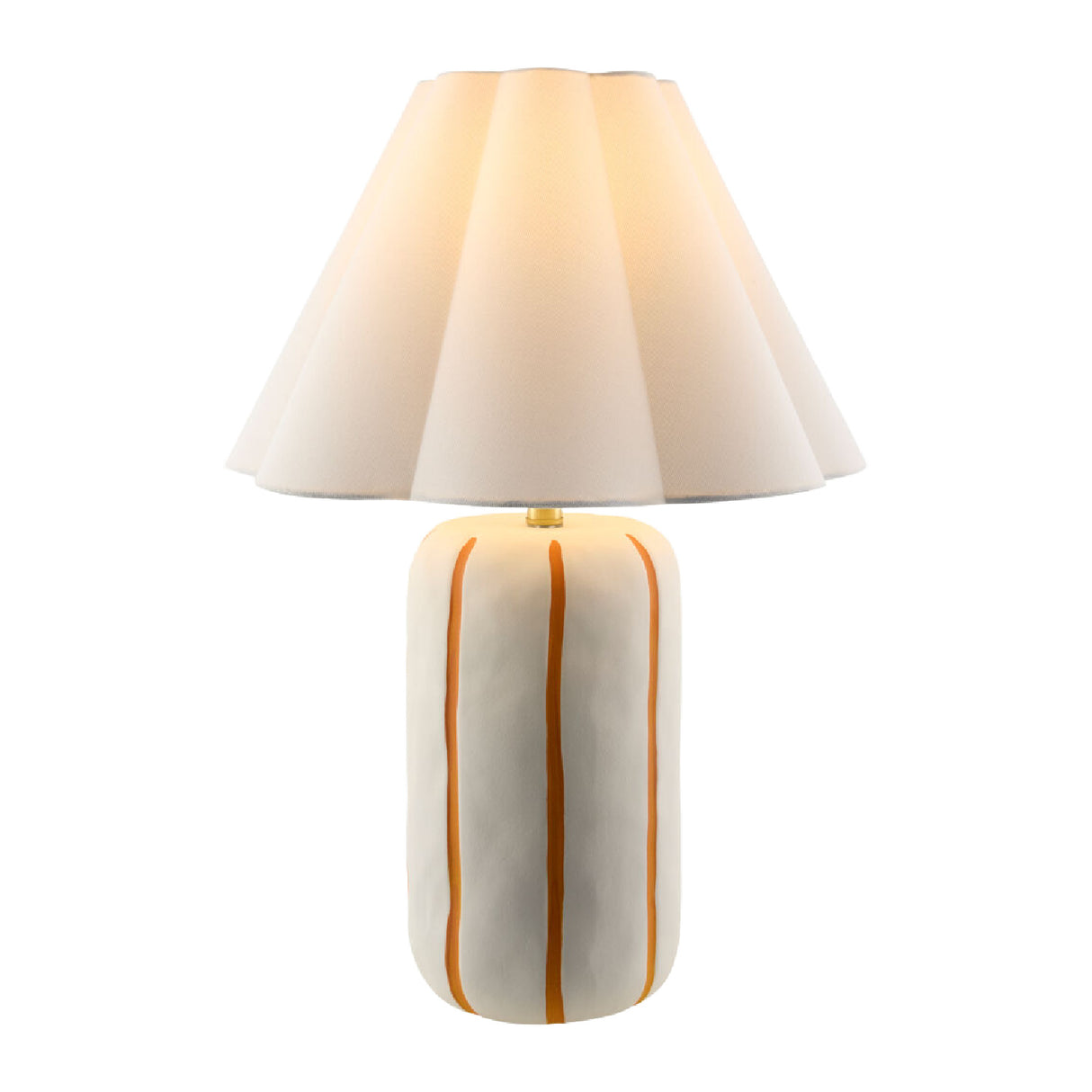 Modern European furniture - Scalloped White Linen Table Lamp - www.oroa.com | Oroa.com