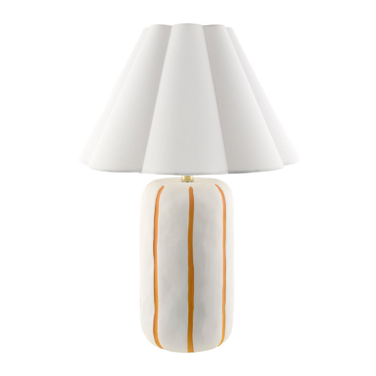 Modern European furniture - Scalloped White Linen Table Lamp - www.oroa.com | Oroa.com